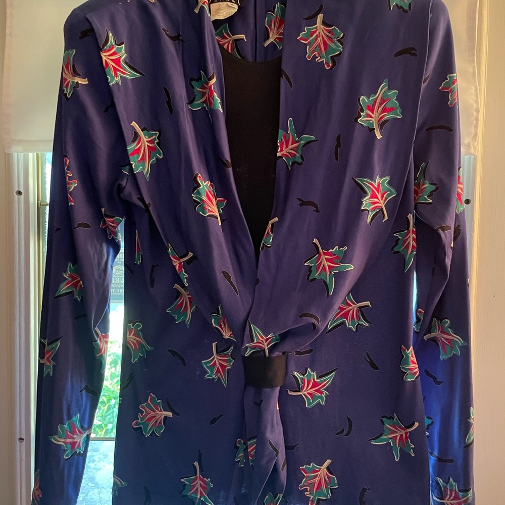 70s Does 40s Joanie Char Leaf Print Top